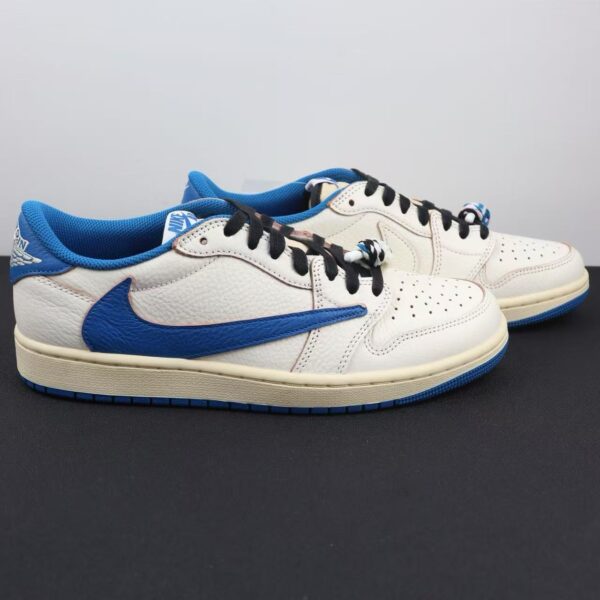 Fragment x Travis Scott x Air Jordan 1 Low OG Sail Military Blue DM7866-104