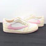 Travis Scott x Air Jordan 1 Low OG Muslin Shy Pink IQ7604-100
