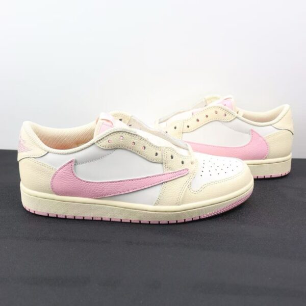 Travis Scott x Air Jordan 1 Low OG Muslin Shy Pink IQ7604-100