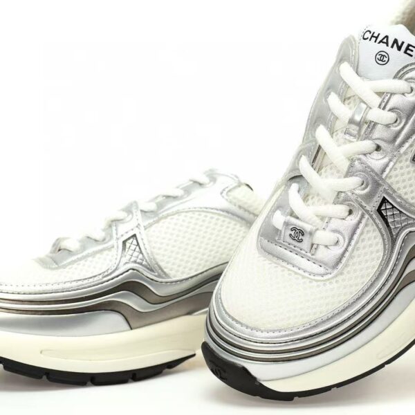 Chanel Runner Sneaker Silver White G39792 Y56368 K5451