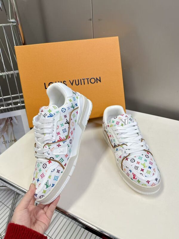 Louis Vuitton Trainer Sneaker White Multicolor Monogram 1AHEKG