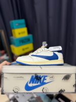 Fragment x Travis Scott x Air Jordan 1 Low OG Sail Military Blue DM7866-104
