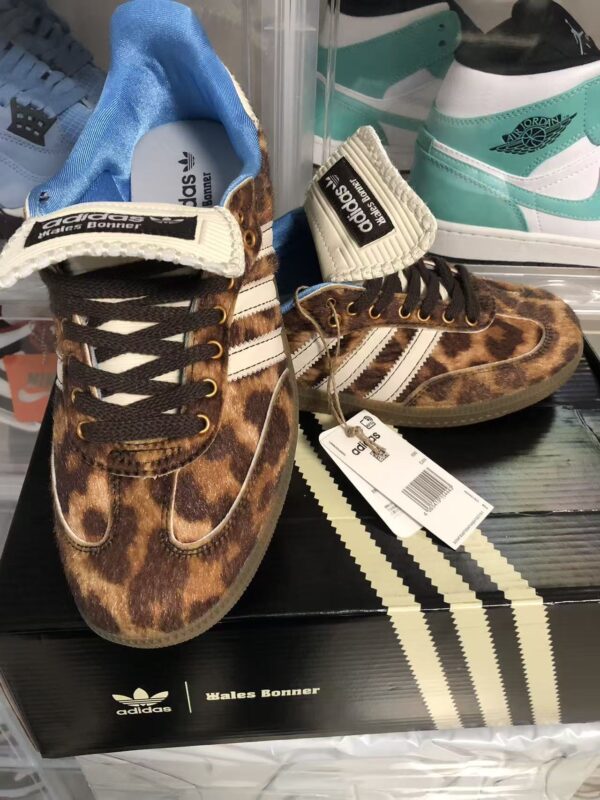 Wales Bonner x adidas Samba Pony Leopard Brown Blue Sneakers