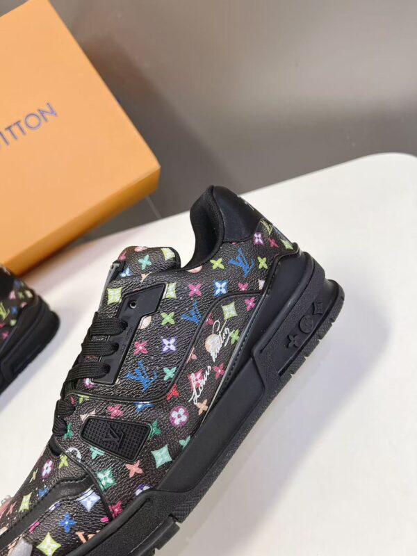 Louis Vuitton Trainer Sneaker Black Multicolor Monogram 1AHEKZ