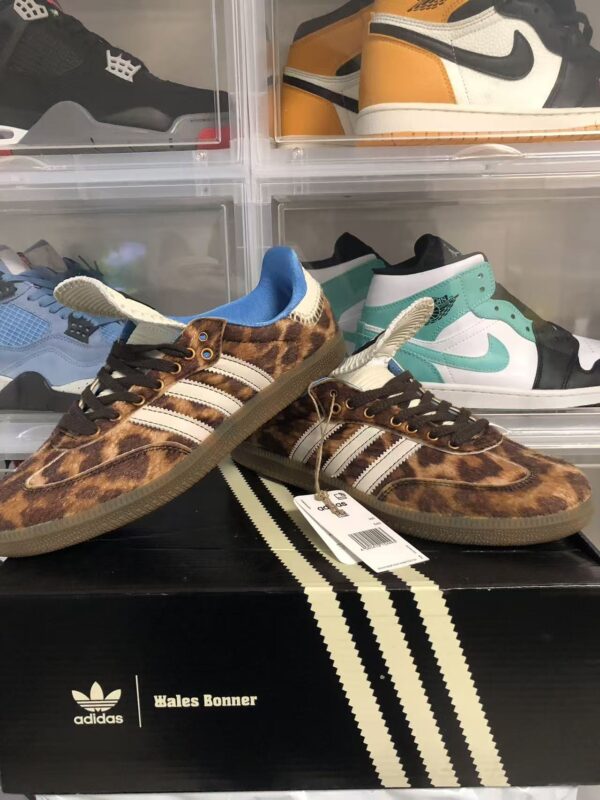 Wales Bonner x adidas Samba Pony Leopard Brown Blue Sneakers