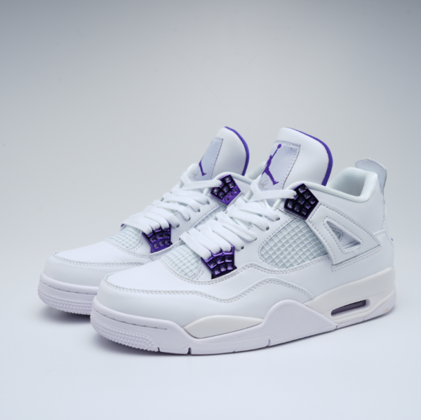 Air Jordan 4 Retro Metallic Purple White Shoes
