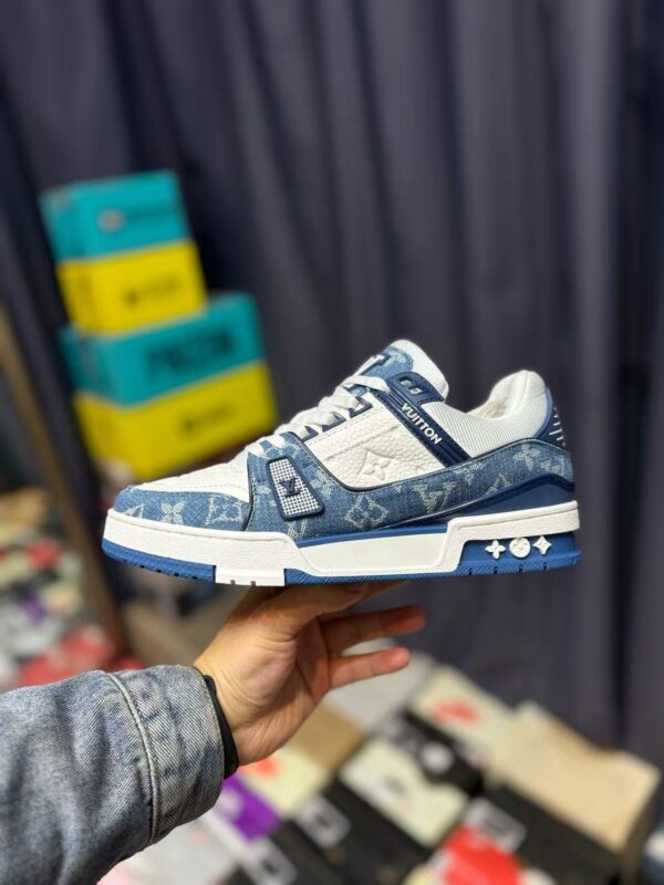 Louis Vuitton Trainer Sneaker Blue White Denim 1A9JGV