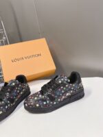 Louis Vuitton Trainer Sneaker Black Multicolor Monogram 1AHEKZ