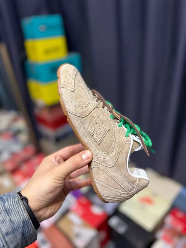 Miu Miu x New Balance 530 Tan Suede Green Lace Sneakers