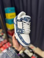 Louis Vuitton Trainer Sneaker Blue White Denim 1A9JGV