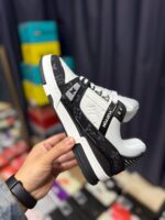Louis Vuitton Trainer Sneaker Black White Denim 1A9JG9