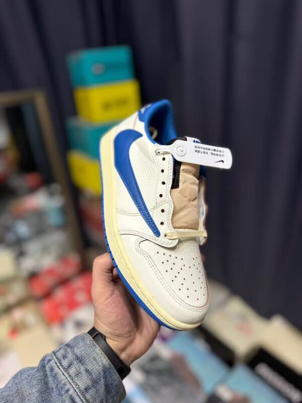 Fragment x Travis Scott x Air Jordan 1 Low OG Sail Military Blue DM7866-104