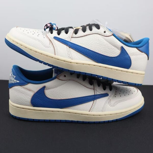 Fragment x Travis Scott x Air Jordan 1 Low OG Sail Military Blue DM7866-104