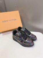 Louis Vuitton Trainer Sneaker Black Multicolor Monogram 1AHEKZ