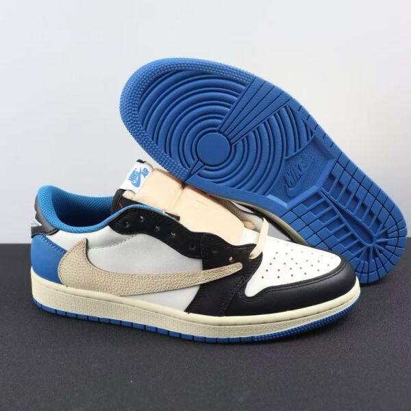 Air Jordan 1 Low Travis Scott Fragment White Blue Black Top Version