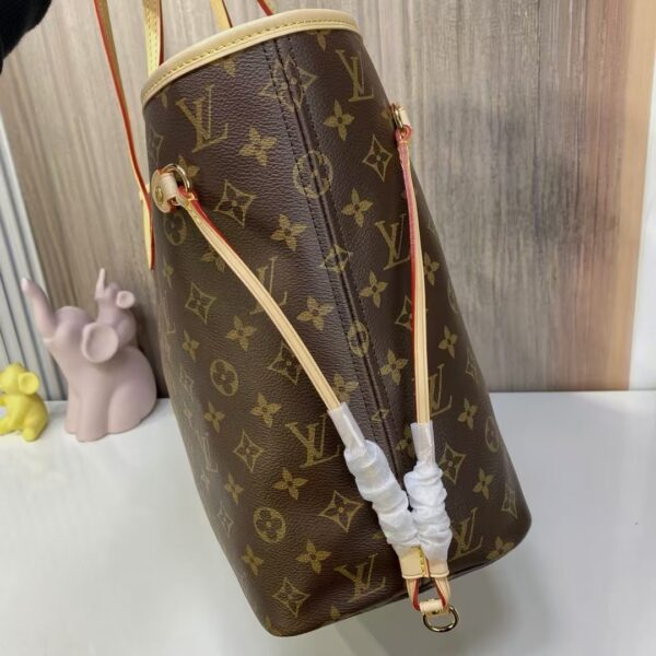 Louis Vuitton Shopping Bag White Leather Brown