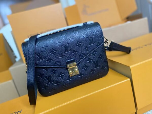 Louis Vuitton Embossed Messenger Bag Black Messenger