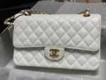 Chanel Classic Flap Bag White Gold