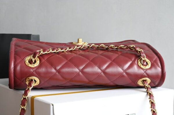 Chanel Classic Flap Bag Red Gold