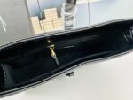 YSL Shoulder Bag Croc Black Gold