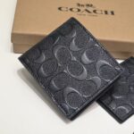 Coach Small Wallet Black Embossed