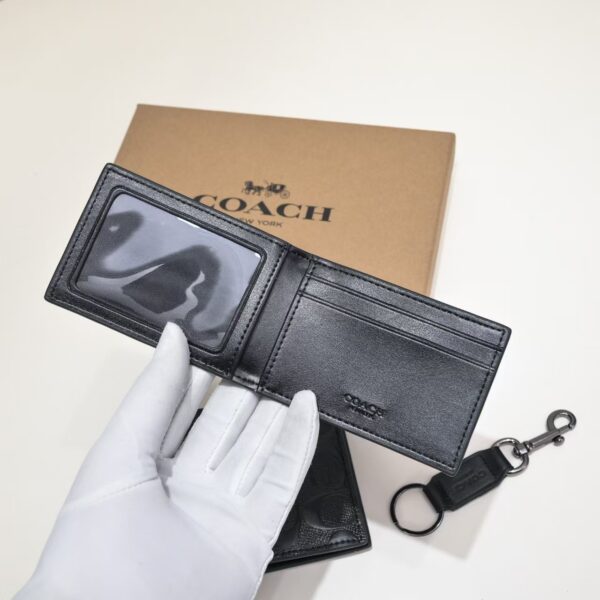 Coach Small Wallet Black Embossed