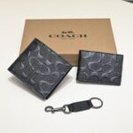 Coach Small Wallet Black Embossed