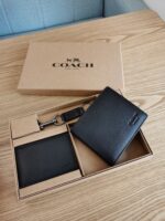 Coach Small Wallet Black Epi Leather