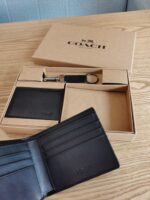 Coach Small Wallet Black Epi Leather