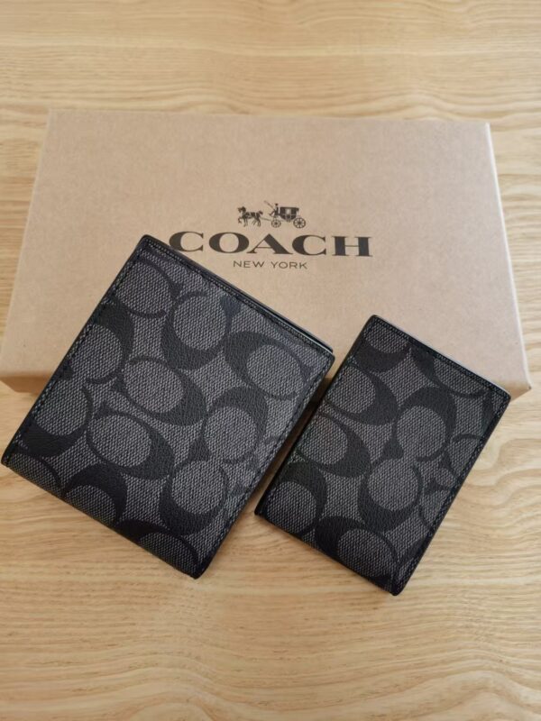 Coach Small Wallet Black Print