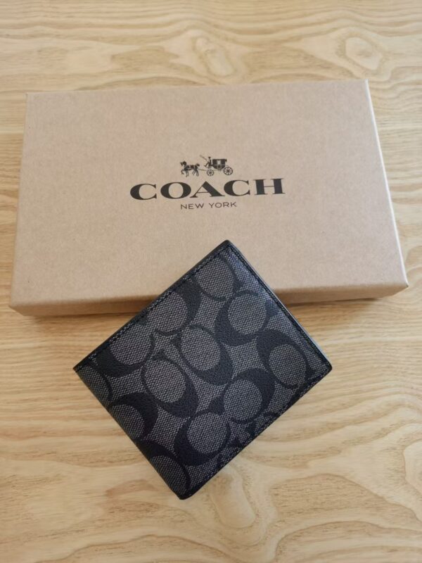 Coach Small Wallet Black Print