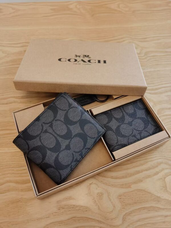 Coach Small Wallet Black Print