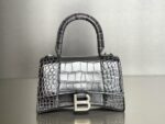 Balenciaga Hourglass Bag Dark Gray Gray Silver Silver Logo