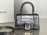 Balenciaga Hourglass Bag Dark Gray Gray Silver Silver Logo