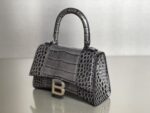 Balenciaga Hourglass Bag Dark Gray Gray Silver Silver Logo