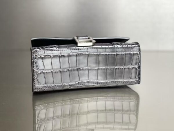 Balenciaga Hourglass Bag Dark Gray Gray Silver Silver Logo