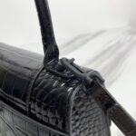 Balenciaga Hourglass Bag Croc Black