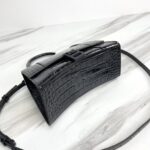 Balenciaga Hourglass Bag Croc Black