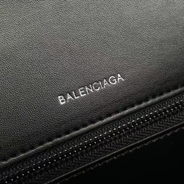 Balenciaga Hourglass Bag Croc Black
