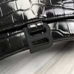 Balenciaga Hourglass Bag Croc Black