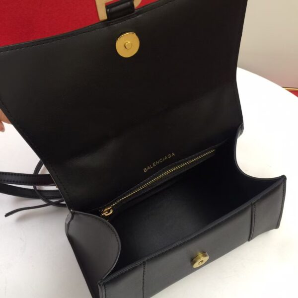 Balenciaga Hourglass Bag Smooth Black Gold