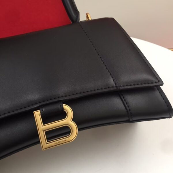 Balenciaga Hourglass Bag Smooth Black Gold