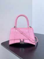 Balenciaga Hourglass Bag Nude Pink Pink Silver Silver Logo