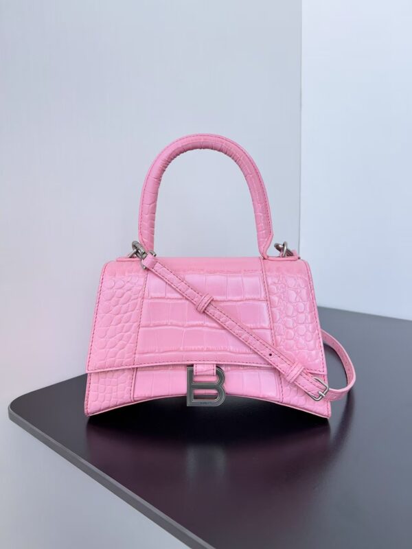 Balenciaga Hourglass Bag Nude Pink Pink Silver Silver Logo