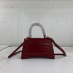 Balenciaga Hourglass Bag Wine Red Red Gold Gold Logo