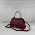 Balenciaga Hourglass Bag Wine Red Red Gold Gold Logo