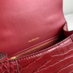 Balenciaga Hourglass Bag Wine Red Red Gold Gold Logo