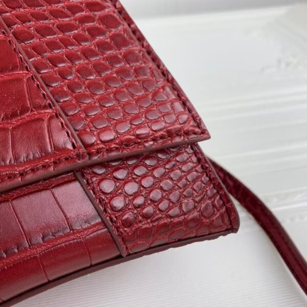 Balenciaga Hourglass Bag Wine Red Red Gold Gold Logo