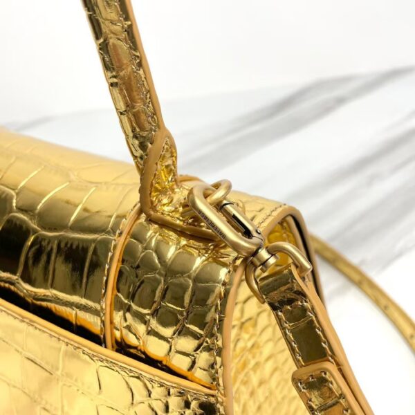 Balenciaga Hourglass Bag Gold Gold Logo