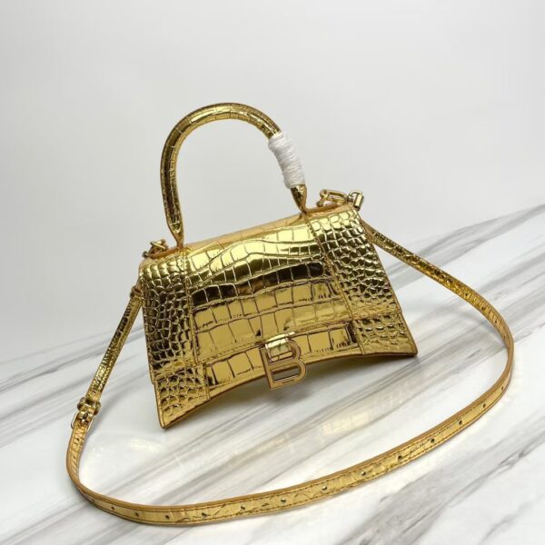 Balenciaga Hourglass Bag Gold Gold Logo